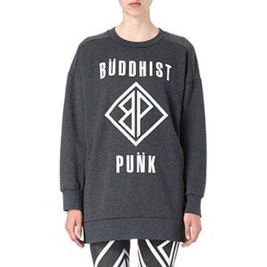 Buddhist Punk Sweatshirt Oversized Grey Sweatshirt Large